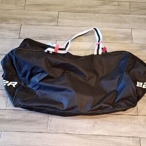 Bauer Black Hockey Equipment Bag with White and Pink-Accented Straps